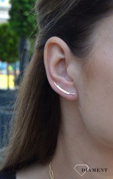 Kolczyki złote 333 grawerowane nausznice KL 10939 333. Kolczyki złote 333 grawerowane. Kolczyki nausznice. Eleganckie, złote kolczyki marki Diament wykonane z próby złota 333 o wadze około 0,66 g. Długość.JPG